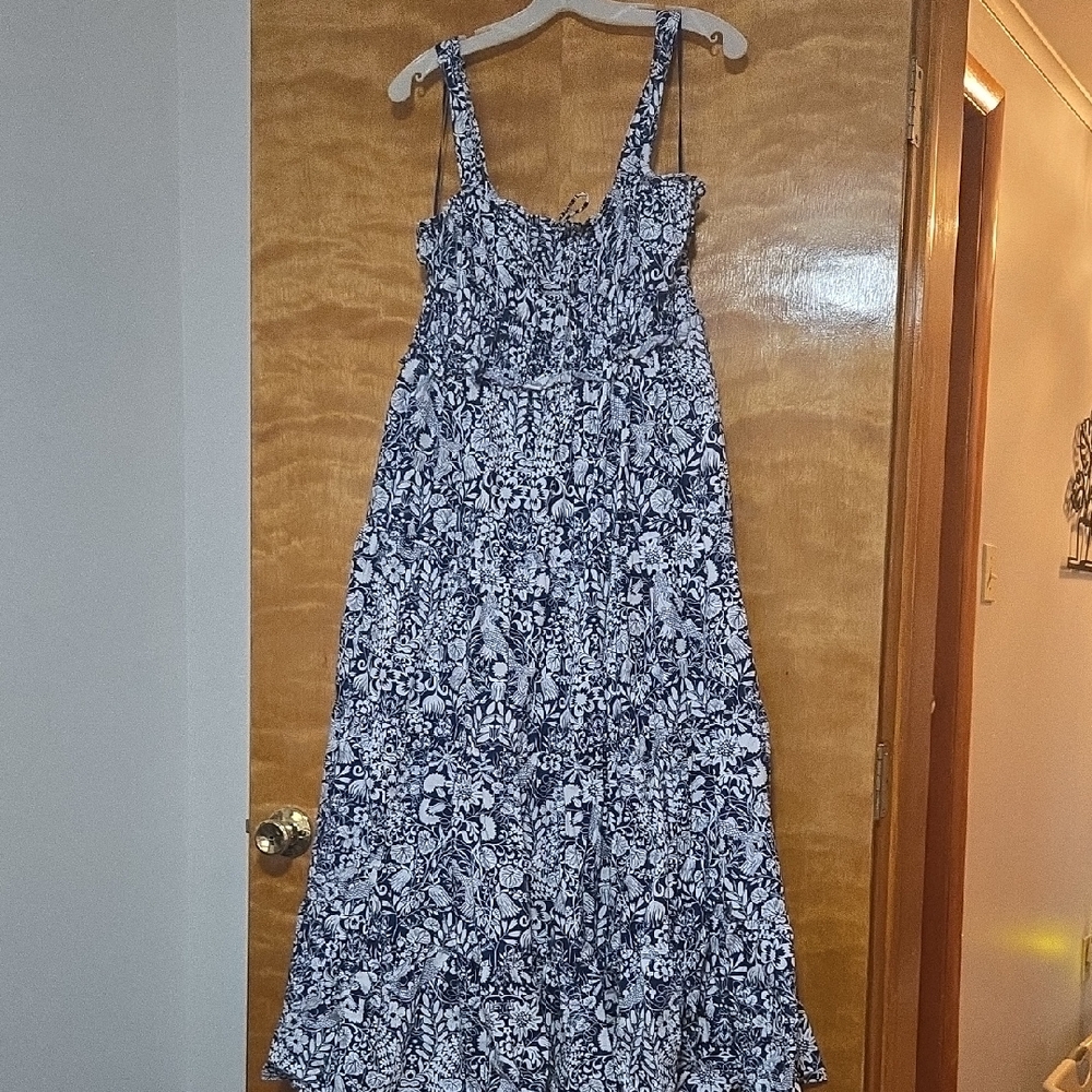 J. Crew Blue and White Maxi Sundress